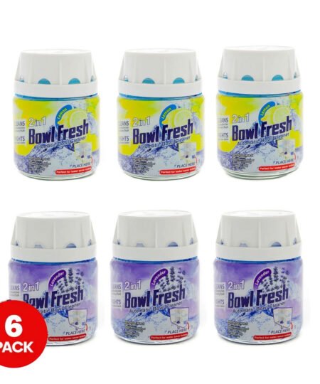 Mix Pack of 6 -Bowl Fresh Automatic Bowl Cleaner 3 x 255g Fresh Lemon & 3 x 255g Lavender