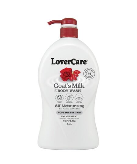 Lovercare Goat's Milk Body Wash 40.7 Oz (1200Ml) - Roseship Seed Oil