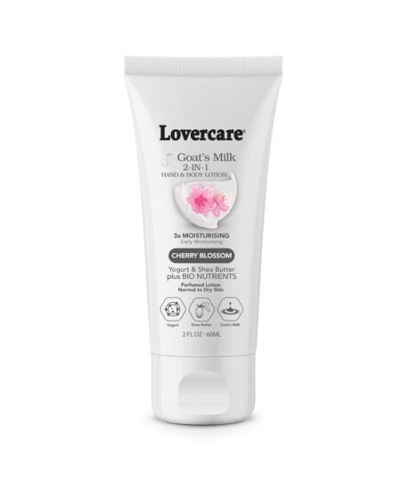 Pack of 4 - Lovercare Goat's Milk 2in1 Hand & Body Lotion 60ml Cherry Blossom