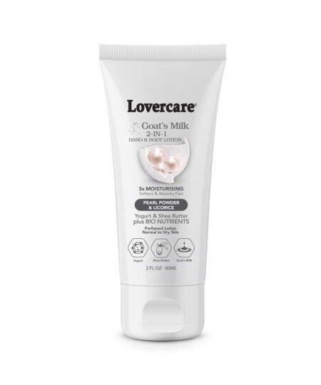 Pack of 4 - Lovercare Goat's Milk 2in1 Hand & Body Lotion 60ml - Pearl Powder