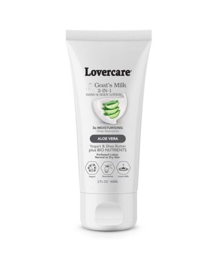 Pack of 4 - Lovercare Goat's Milk 2in1 Hand & Body Lotion 60ml Aloe Vera