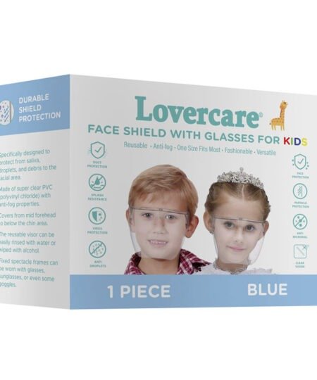 Lovercare Face Shield with Glasses for KIDS Blue 1pc