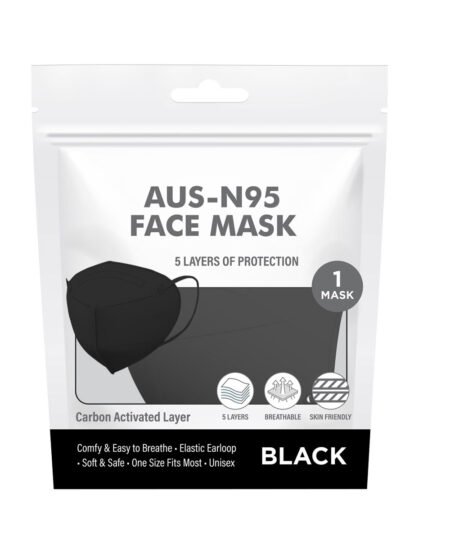 AUS-N95 Disposable Face Mask Black 1pc