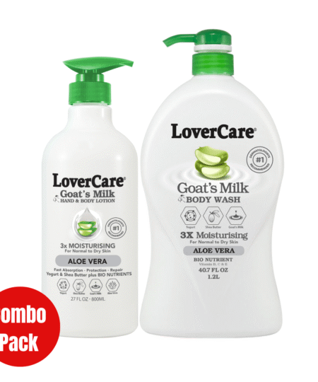 Combo Pack -Lovercare  Goat's Milk Body Wash  & Hand Body Lotion- Aloe Vera